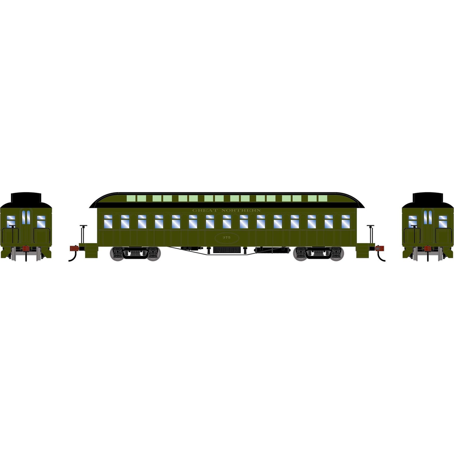 HO 50' Old Time Overland Coach GN #375 Plastic Model (ATH84856)