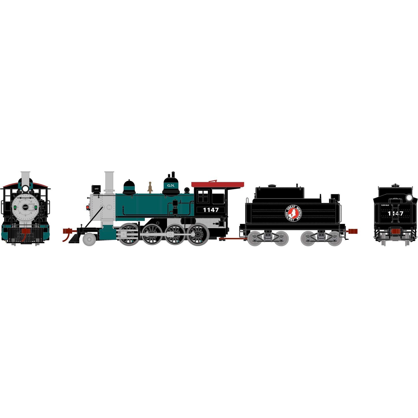 HO Old Time 2-8-0 Locomotive GN #1147 (ATH84980)
