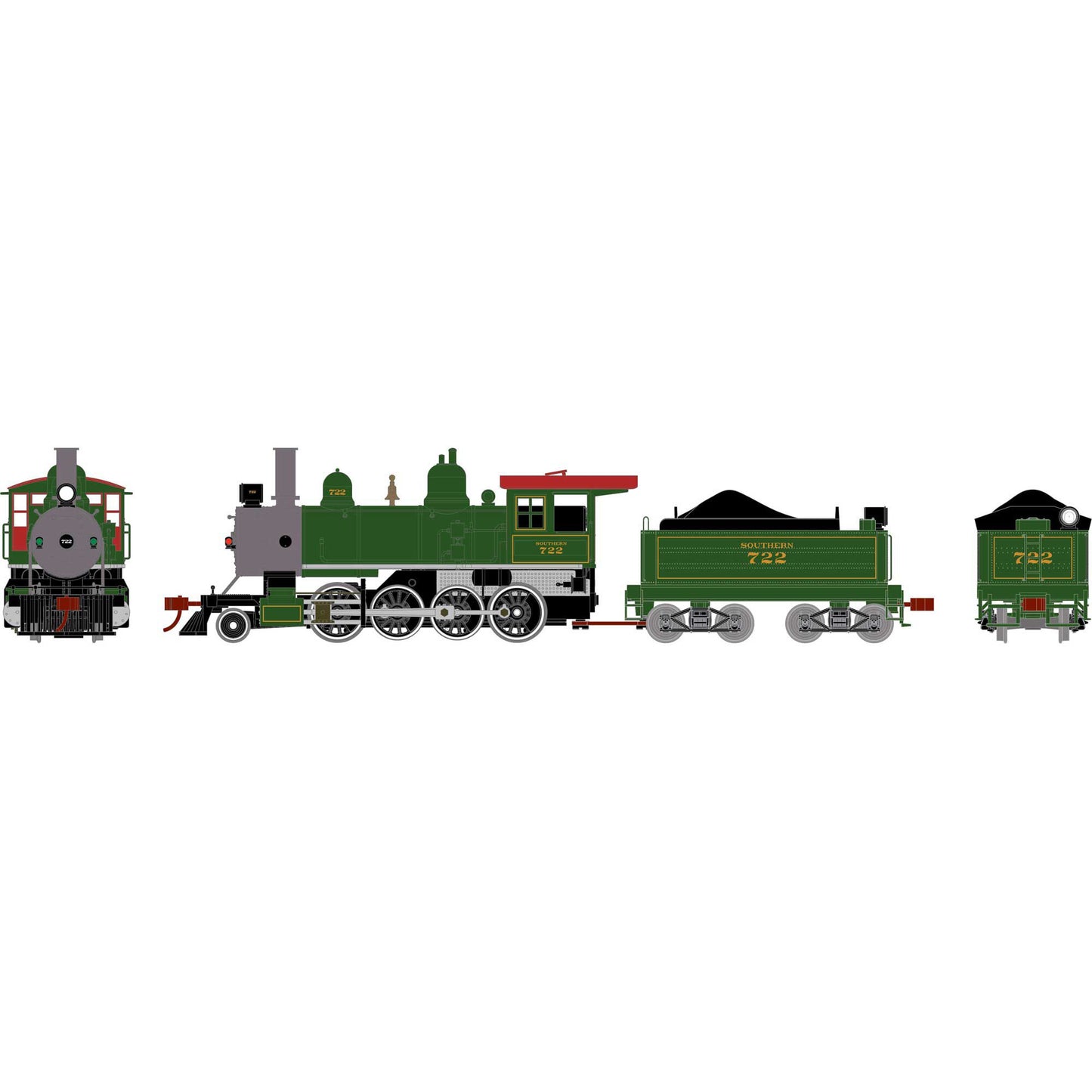 HO Old Time 2-8-0 Locomotive SOU #722 (ATH84983)