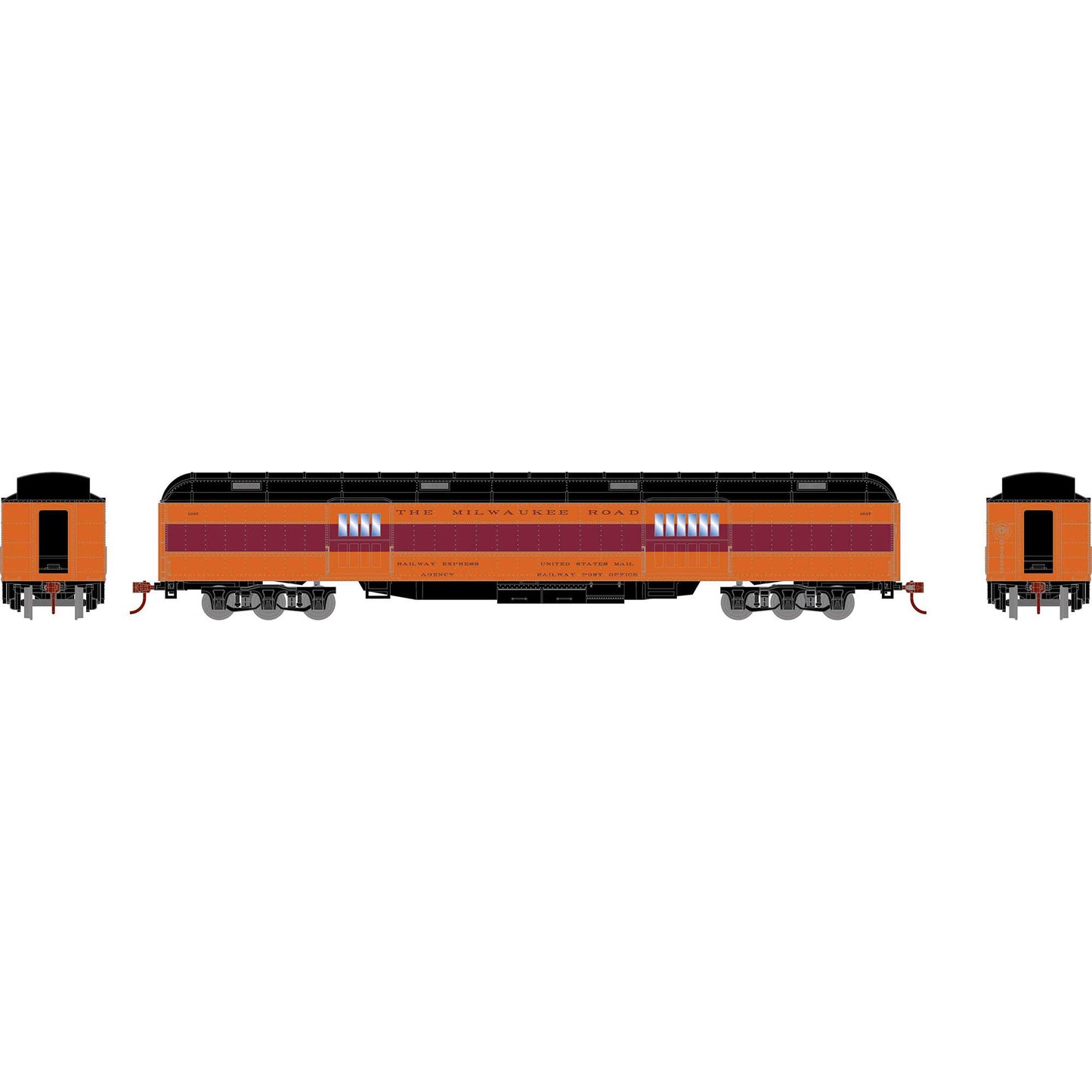 HO Heavyweight Baggage Car MILW #1037 (ATH88215)