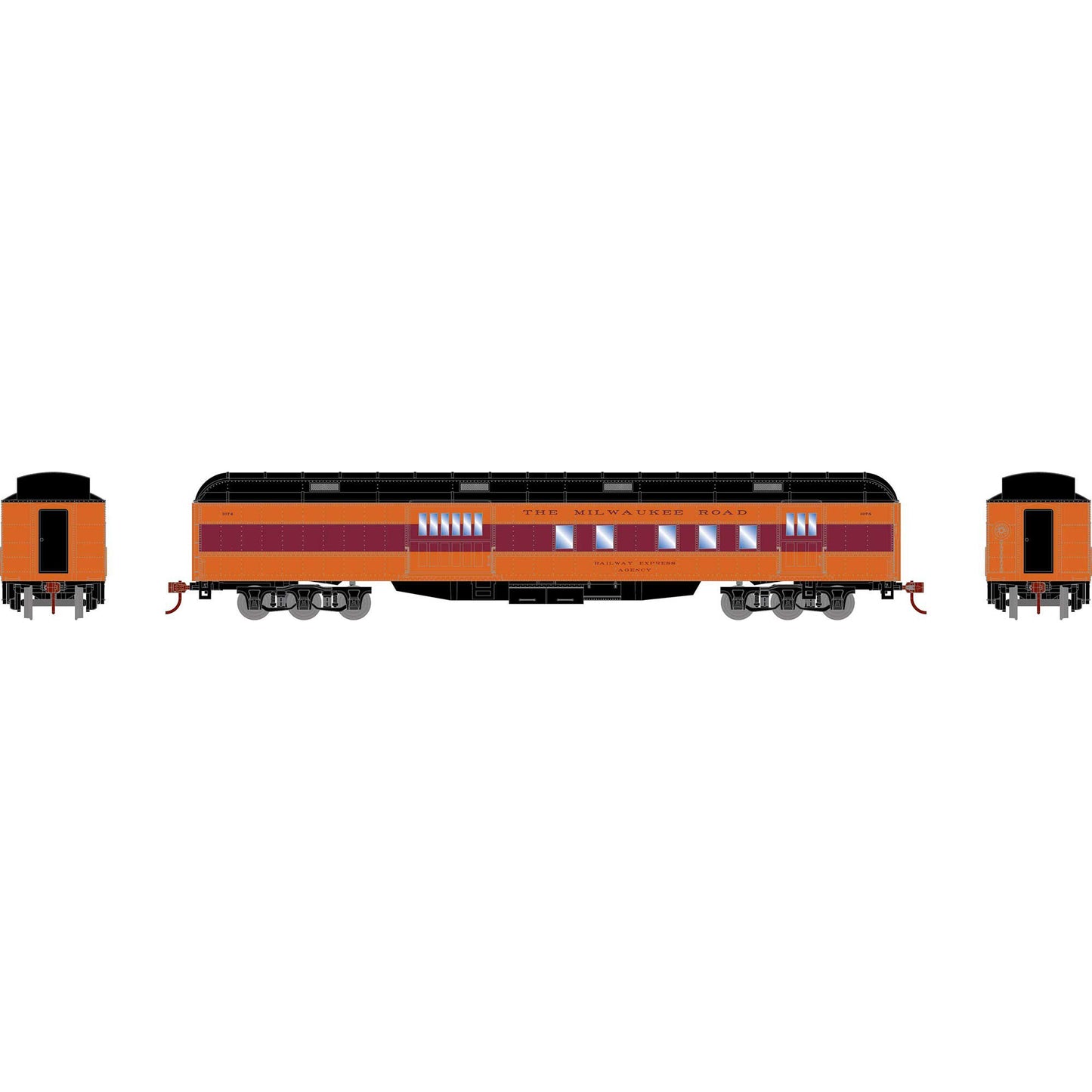 HO Heavyweight RPO, MILW #1074 Model Train Car (ATH88227)