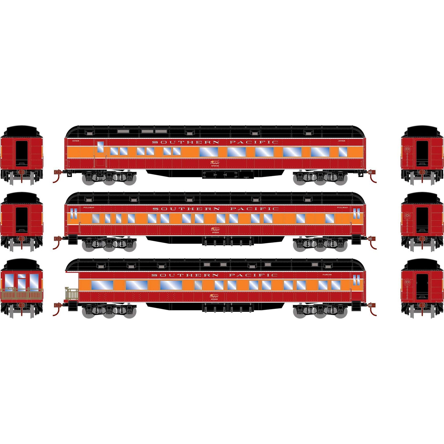 HO Heavyweight Diner Coach Observation Car Set SP #1 (3) (ATH88230)