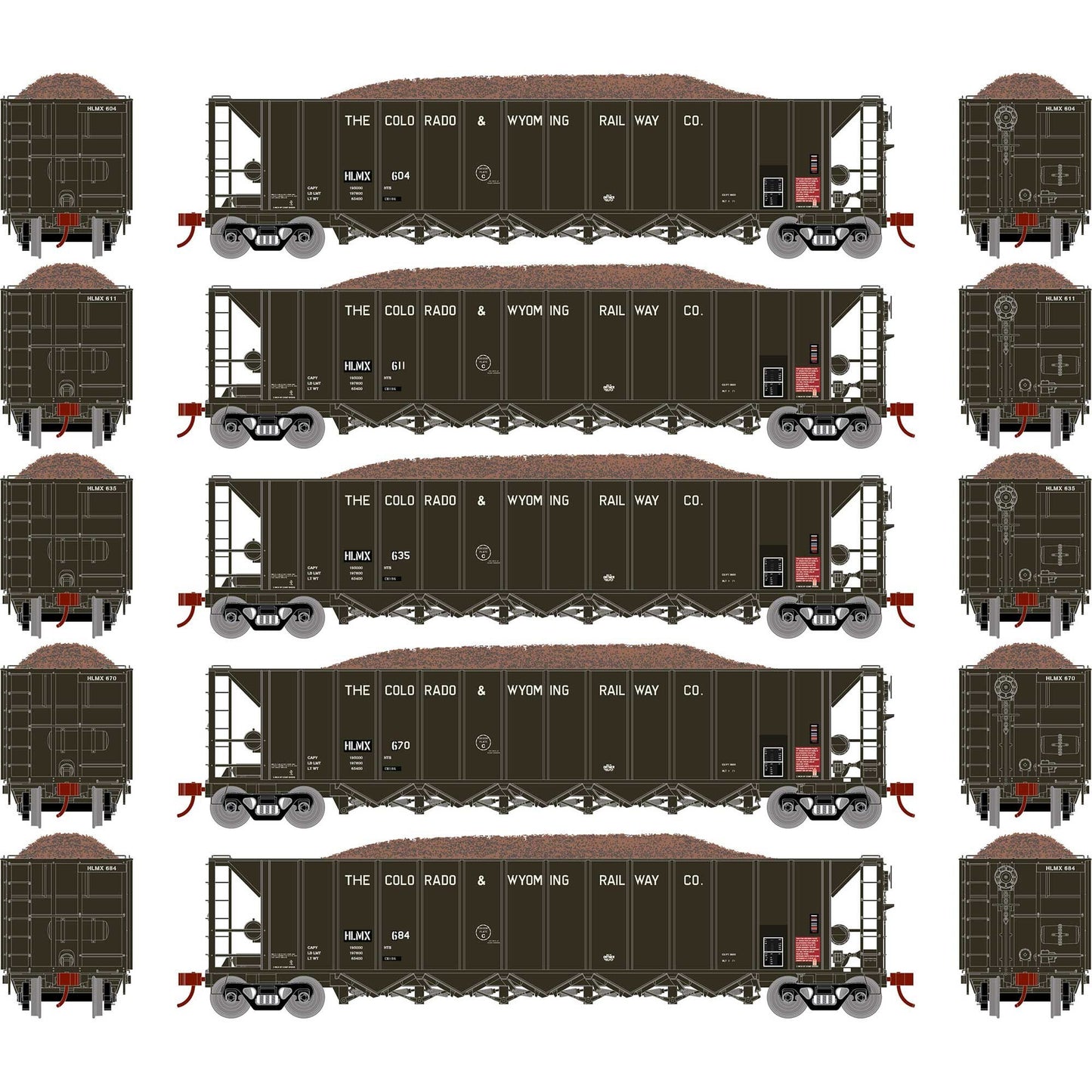 HO RTR 5-Bay Rapid Discharge Hopper HLMX #1 (ATH98497)