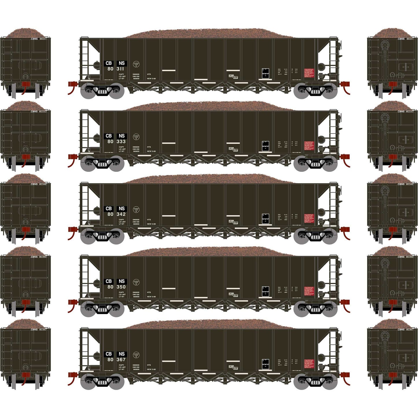 HO RTR 5-Bay Rapid Discharge Hopper CBNS (ATH98500)