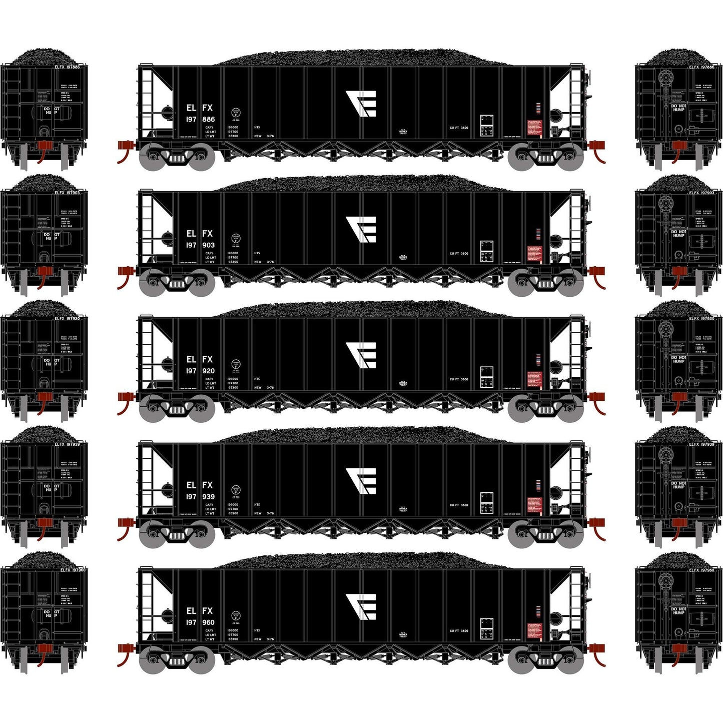 HO RTR 5-Bay Rapid Discharge Hopper ELFX #2 (ATH98647)