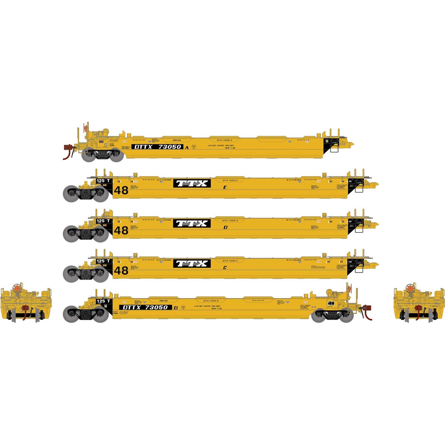 HO Gunderson Maxi-Stack II Well Cars DTTX TTX 73050 (ATHG-1016)