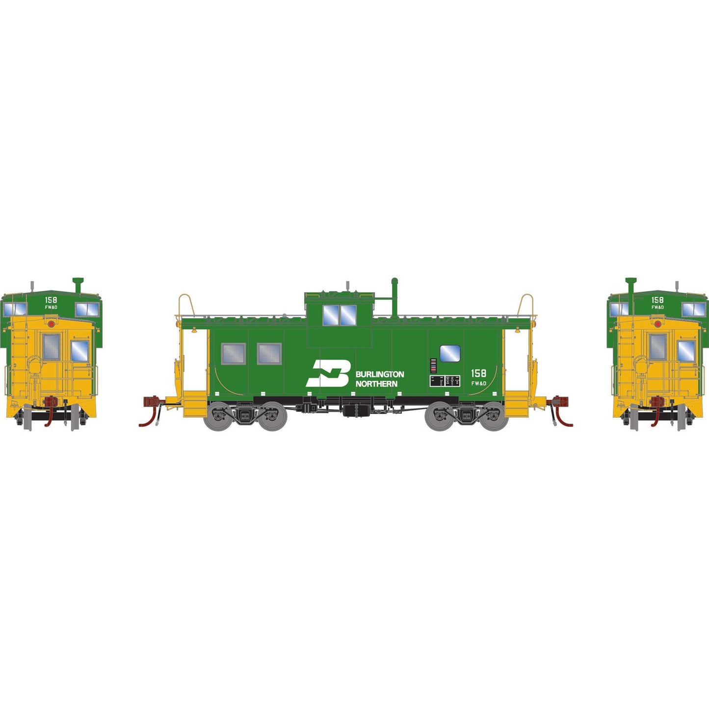 HO GEN ICC Caboose with Lights FWD #158 (ATHG-1094)