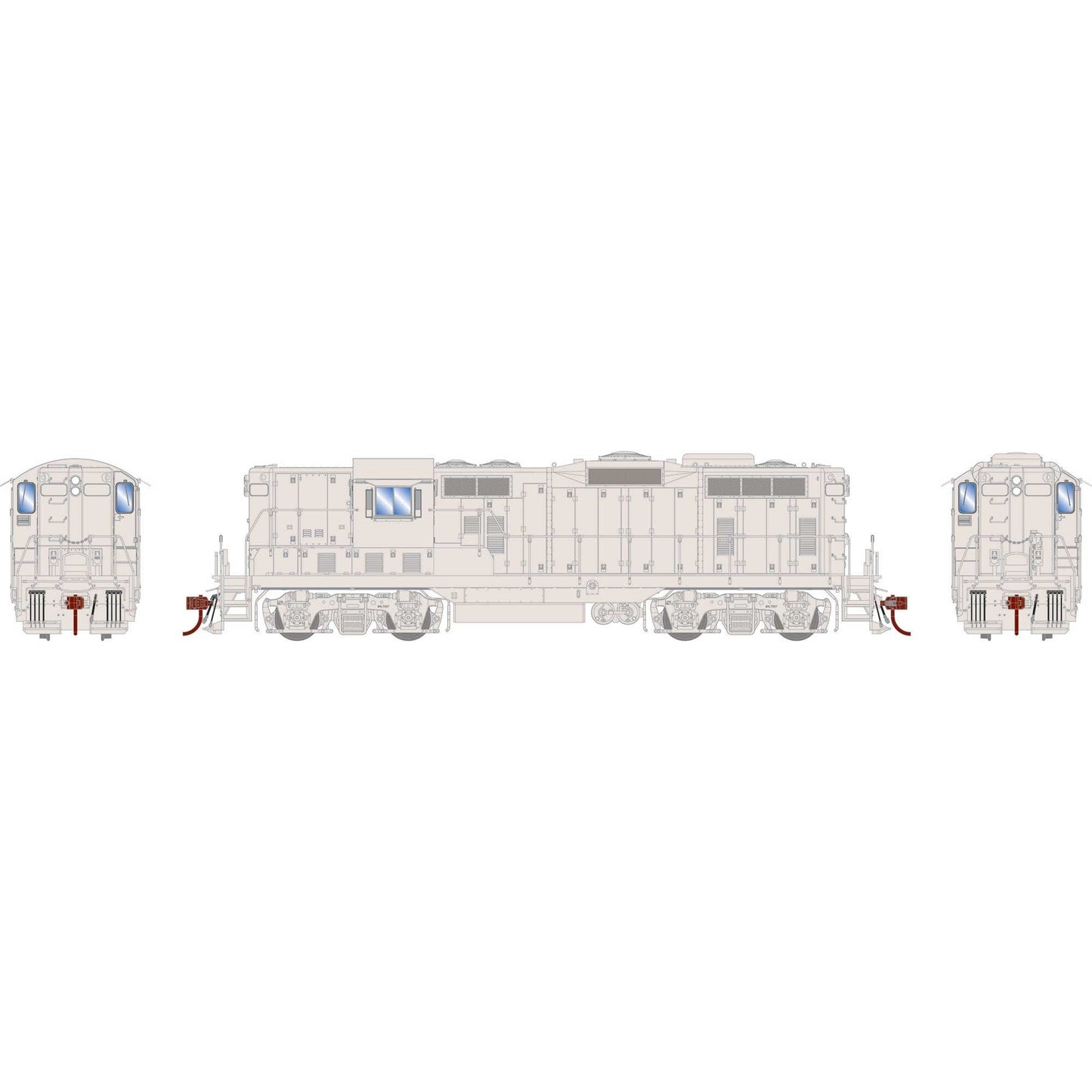 HO GP7 Locomotive Undecorated with Dynamic Brake Phase II (ATHG-1247)