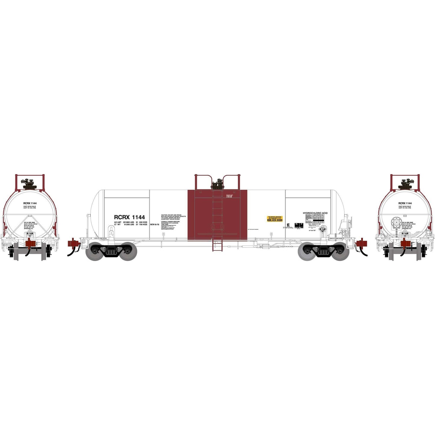HO GATC 20K Gallon Tank Car RCRX White with Red Band #1144 (ATHG-1306)
