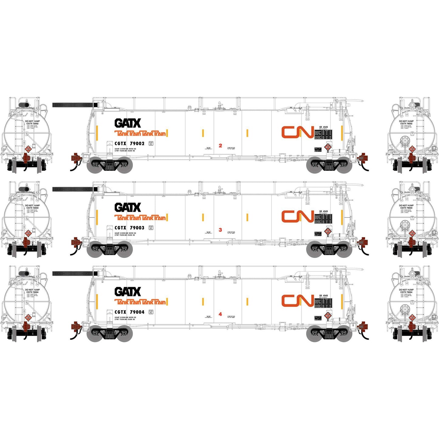 HO TankTrain Intermediate Set CGTX 79002/79003/79004 (ATHG-1320)