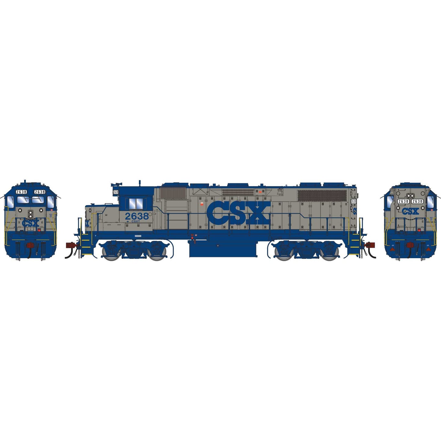 HO GEN GP38-2 Locomotive with DCC & Sound CSX Blue Down 2638 (ATHG-1411)