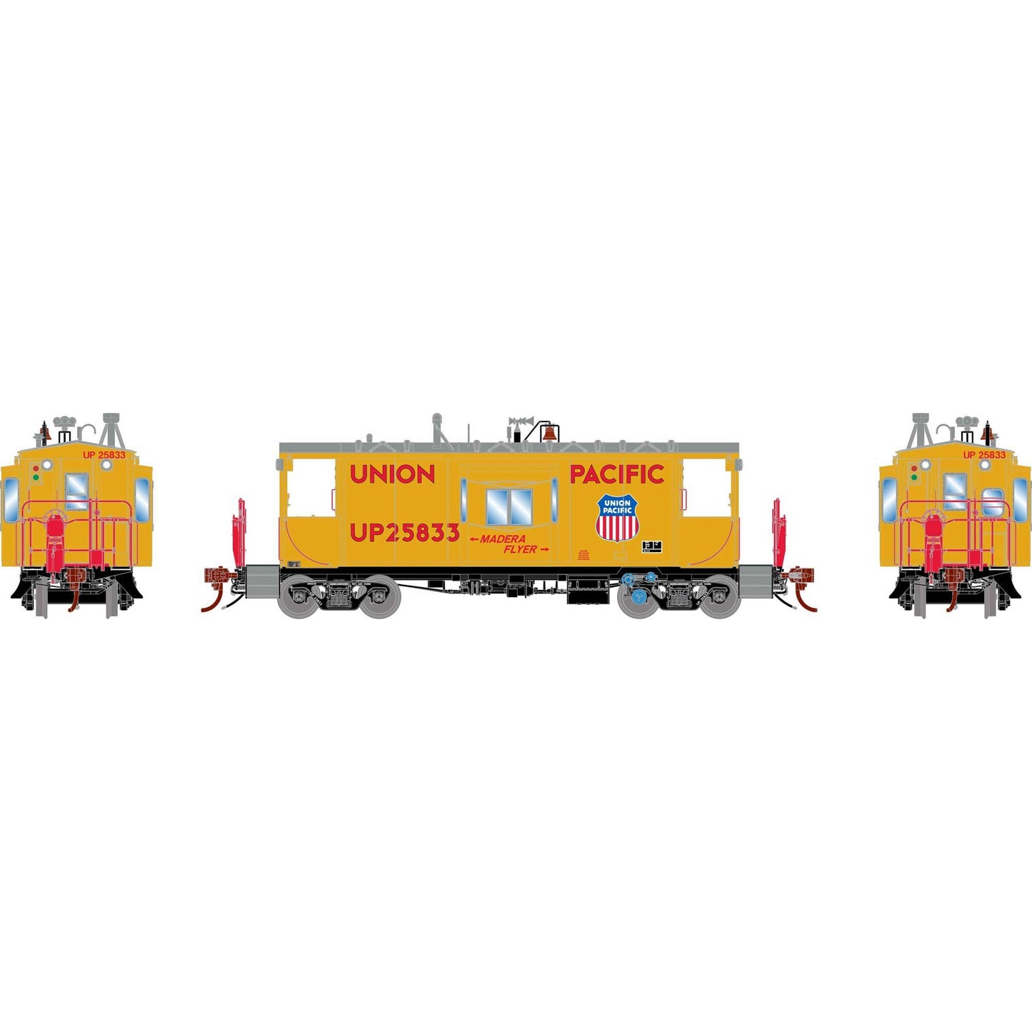 HO ICC CA-11a Caboose with Lights, UP 'Madera Flyer' (ATHG-1448)