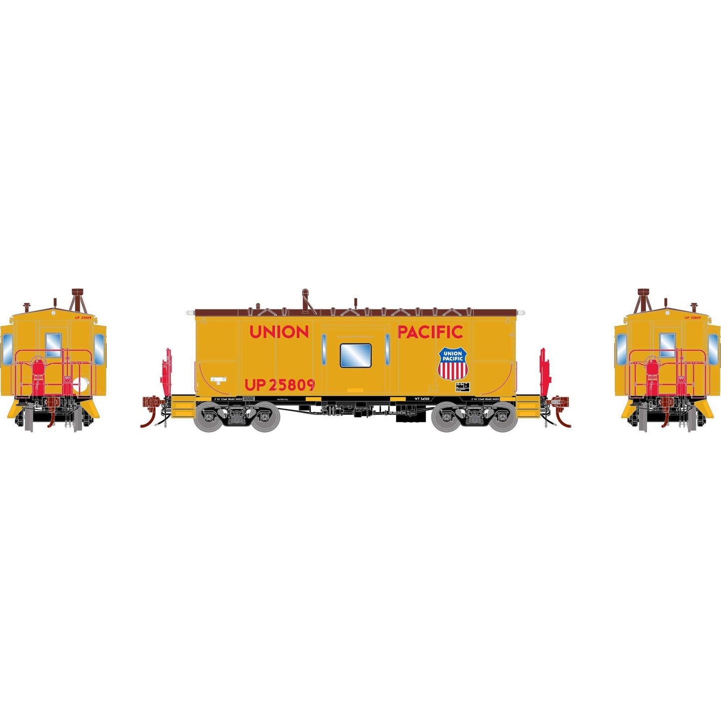 HO ICC CA-11 Caboose with Lights and Sound UP Snowbus 25809 (ATHG-1462)