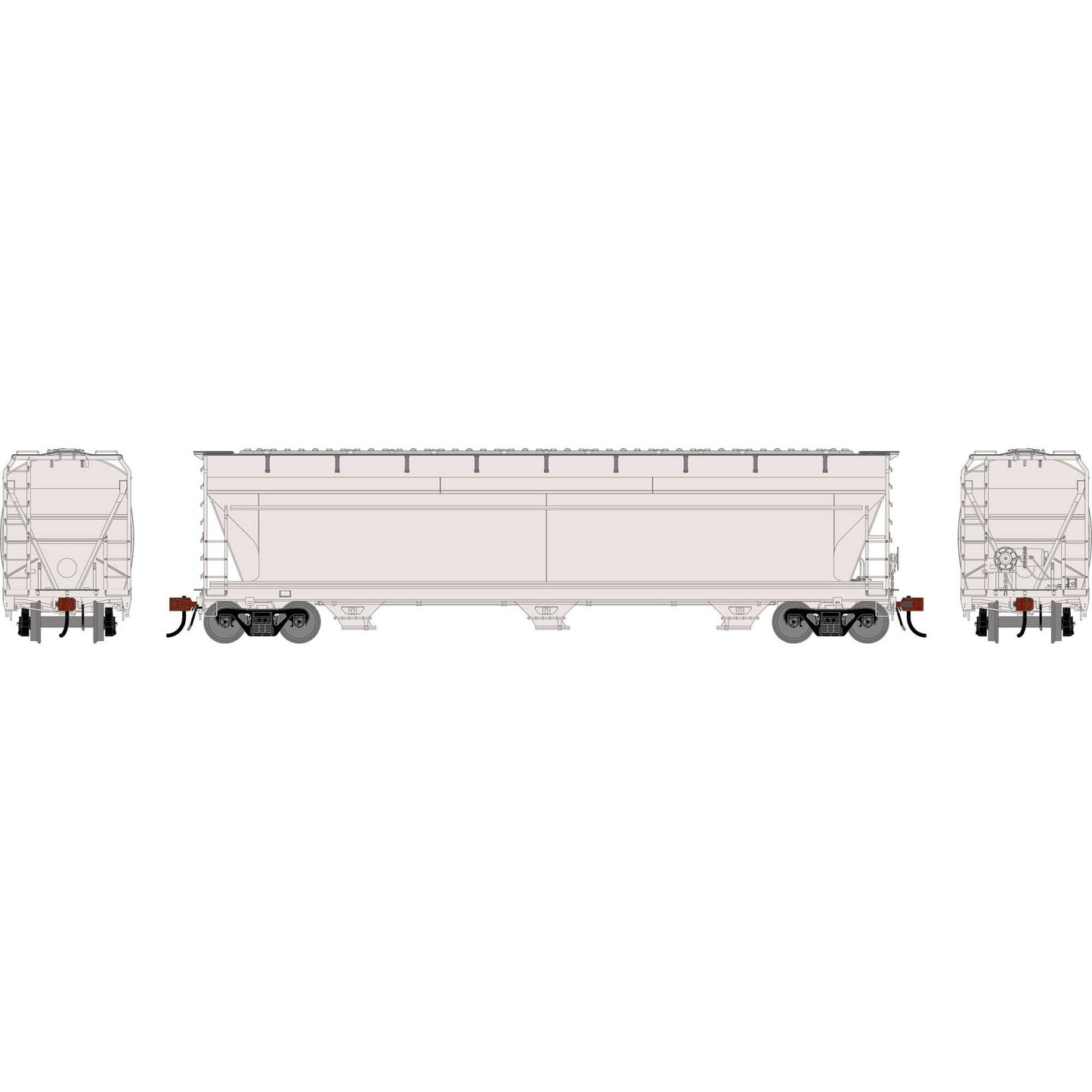 HO ACF4600 Covered Hopper Undecorated Phase I Low Brake Plastic Model (ATHG-1538)