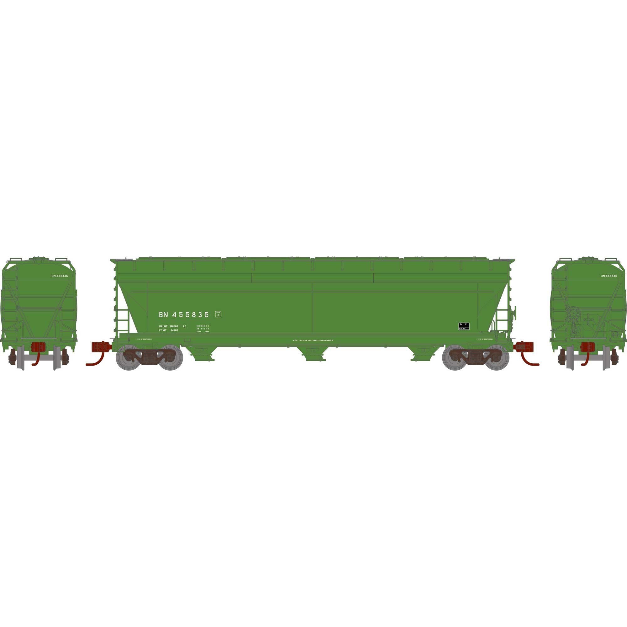 N ACF4600 Covered Hopper BN #455835 (ATHG-1561) – Nankin Hobby