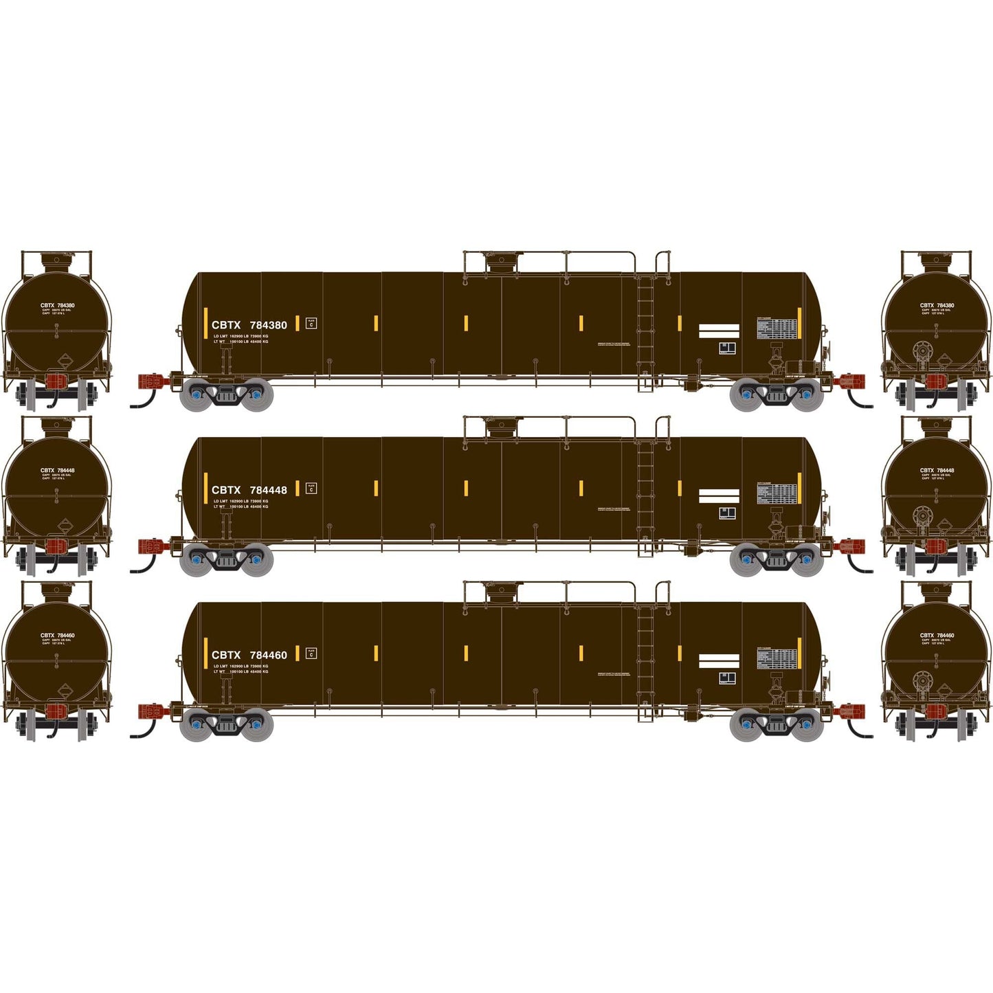 N UTC 33K LPG Tank Car Late CBTX #784380 #784448 #784460 (ATHG-1583)