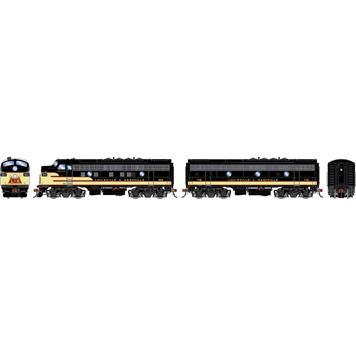 HO F9A / F9B Locomotive Set, Louisville & Nashville Era (ATHG-1713)