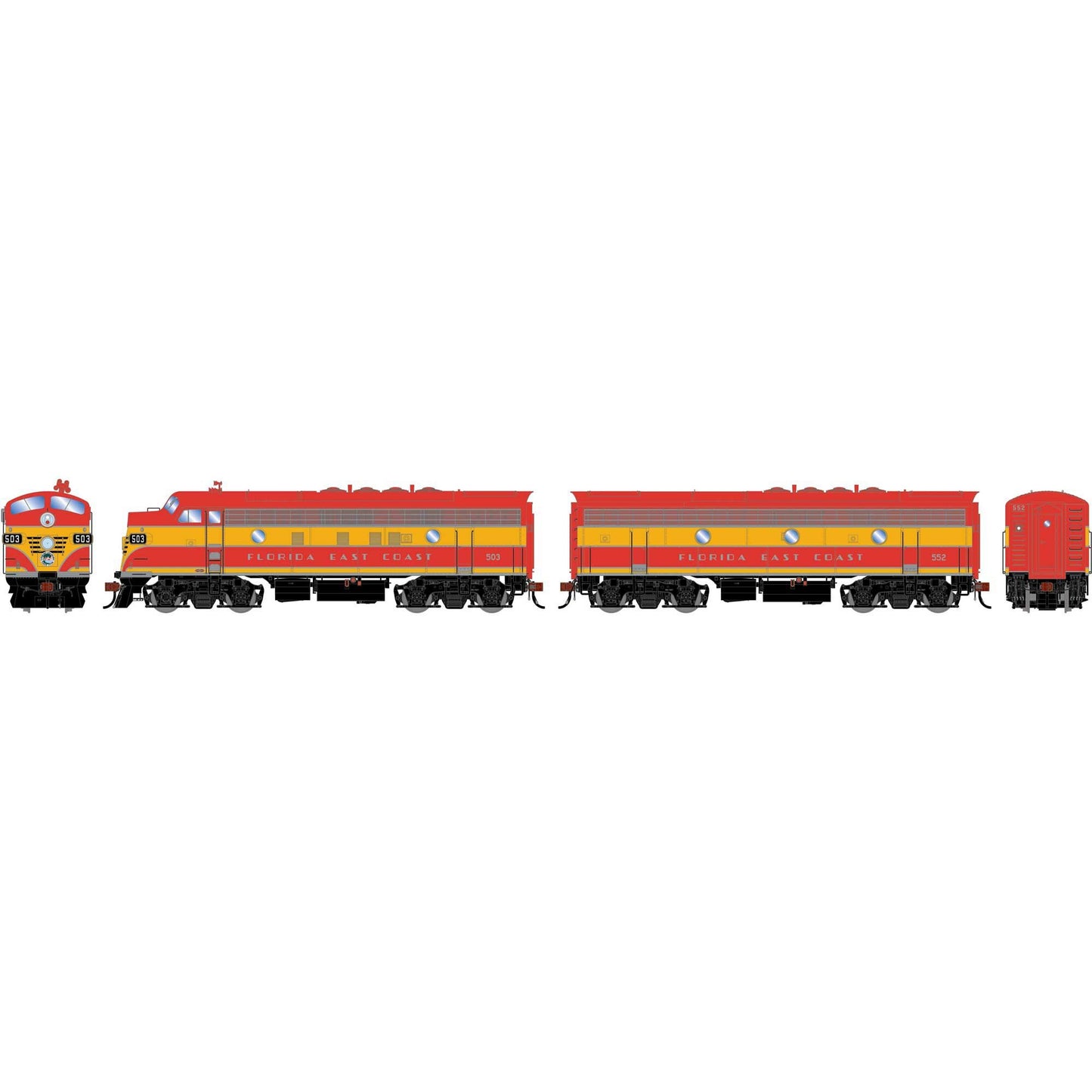 HO F3A/F3B Locomotive Set with DCC and Sound FEC #503 #552 (ATHG-1717)
