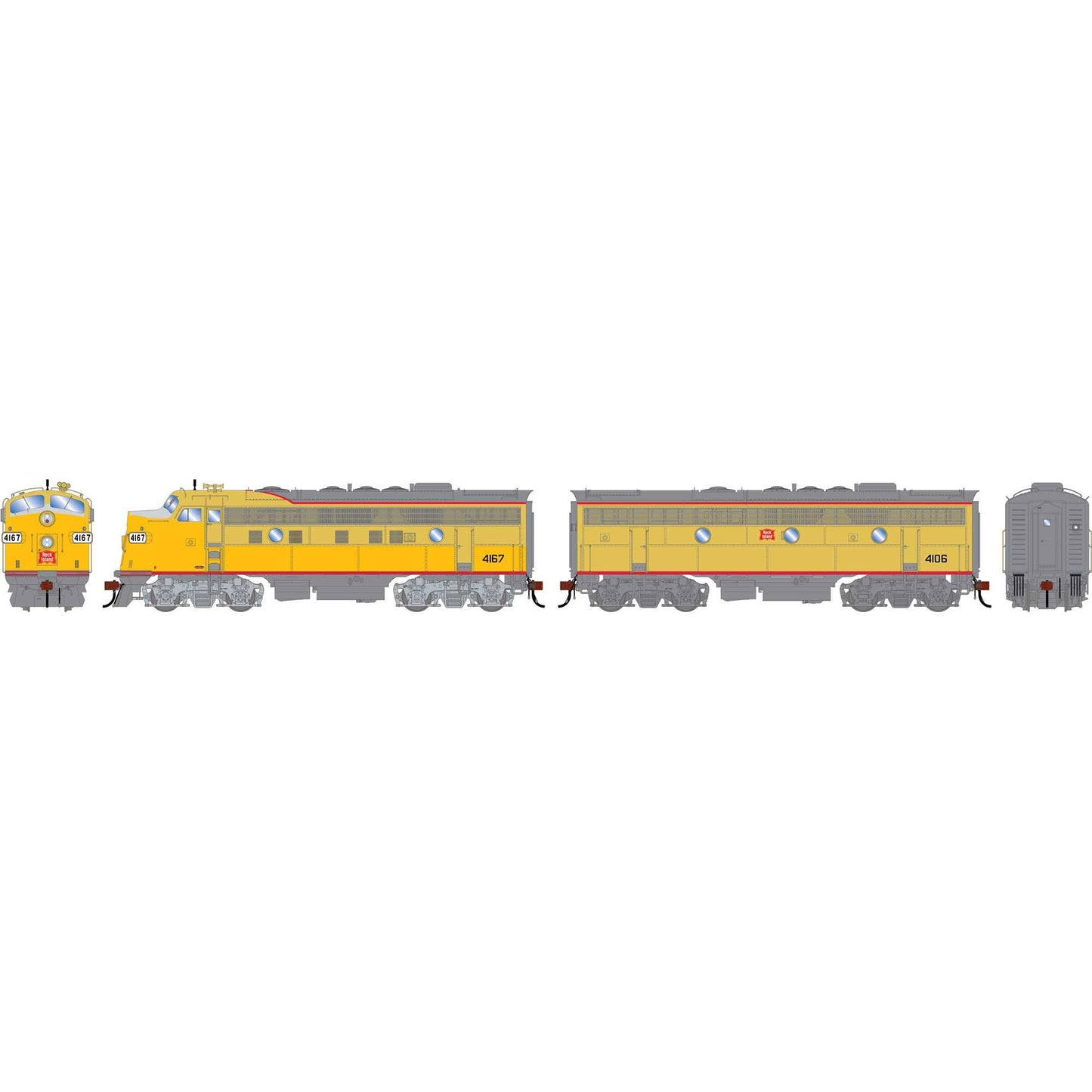 HO F9A / F9B Locomotive Set with DCC & Sound (Primed for Grime CRIP #4167, #4106) (ATHG-1722)