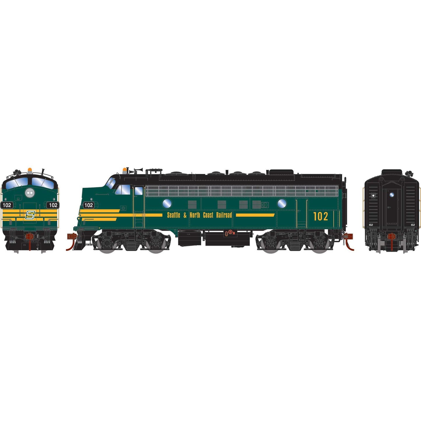 HO F7A Locomotive with DCC and Sound Freight SNCT 102 (ATHG-1724)