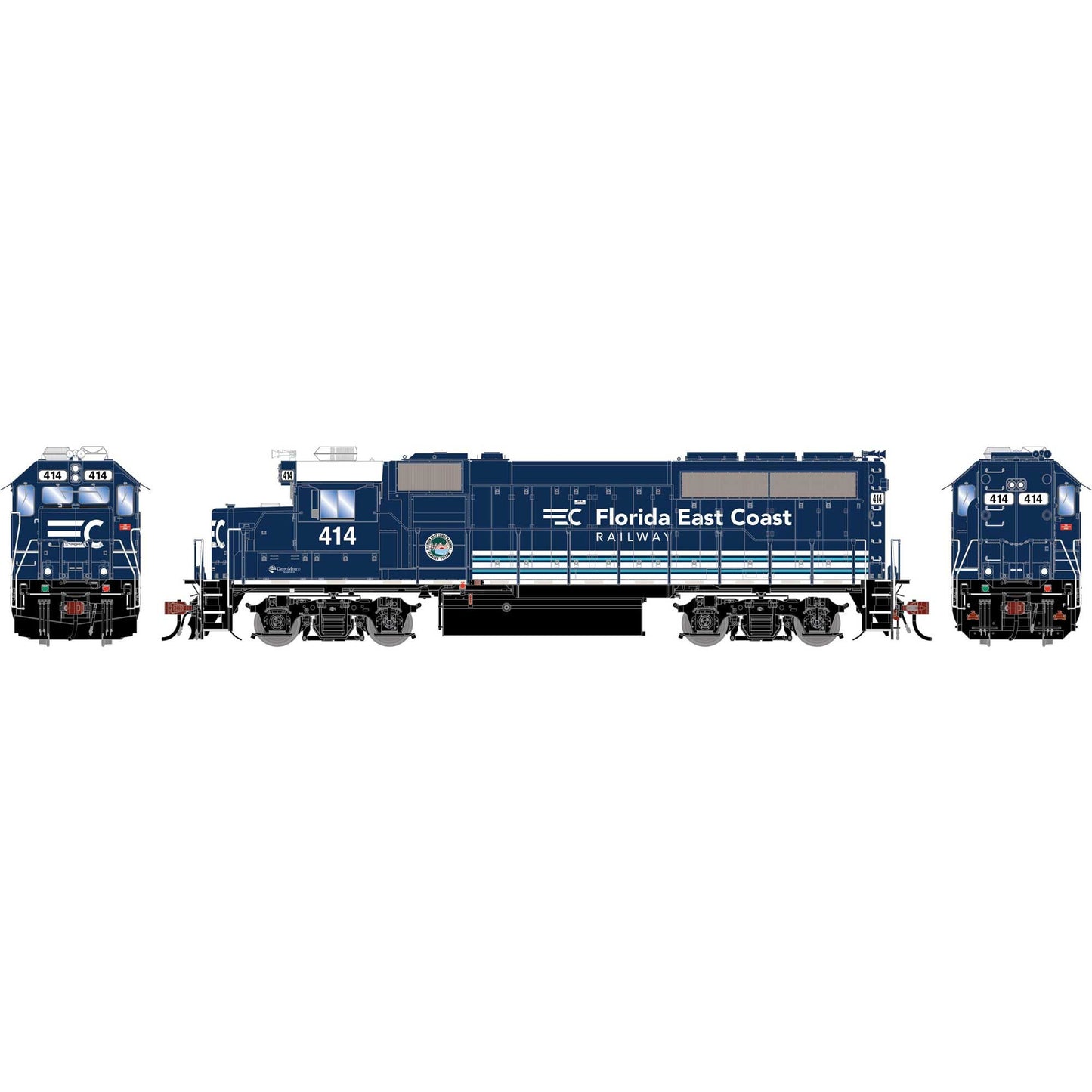 HO GP40-2 Locomotive with DCC & Sound, FEC #414 (ATHG-1763)