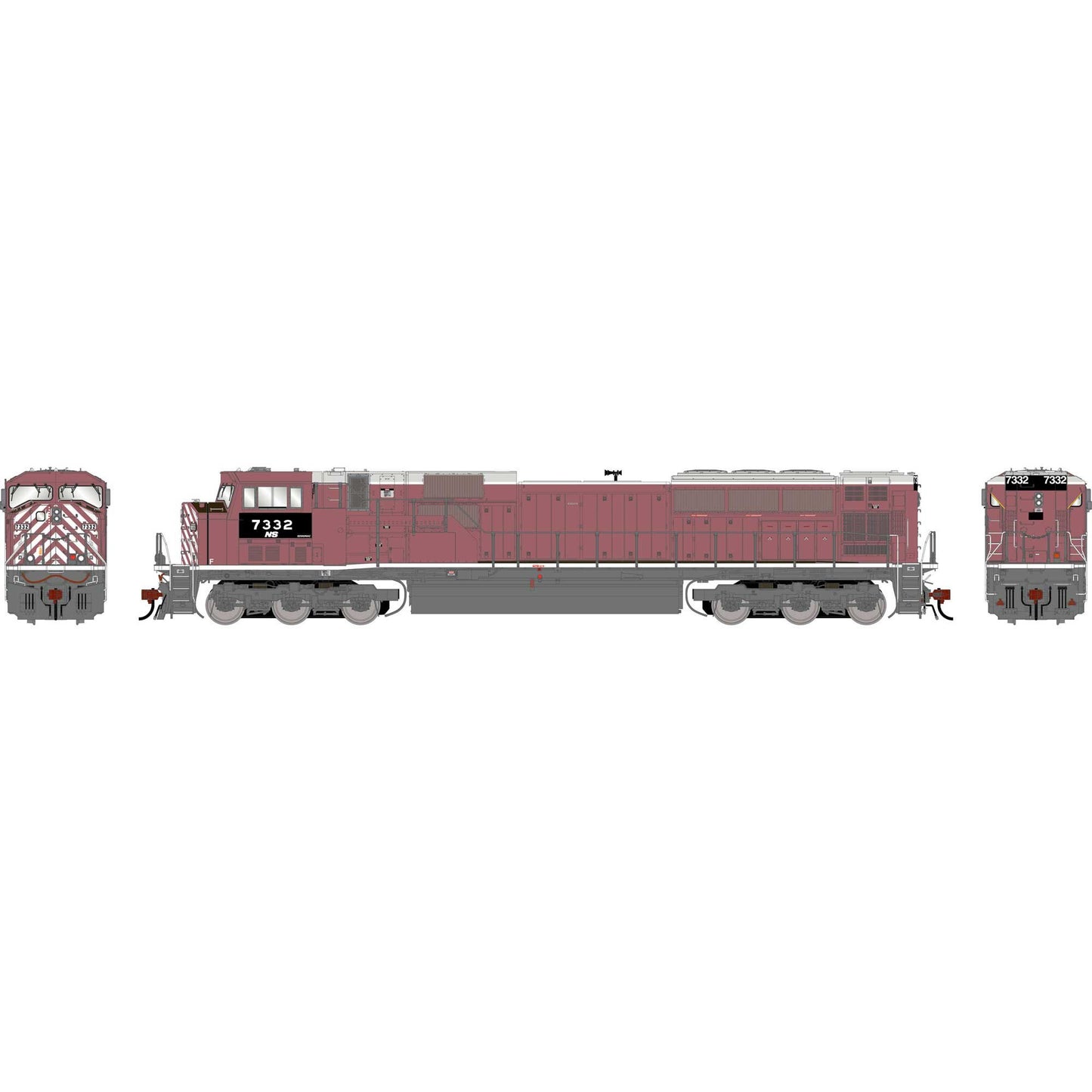 HO GEN SD90MAC Locomotive with DCC and Sound, Primed For Grime NS 'Ex-CEFX' #7332 (ATHG-1936)