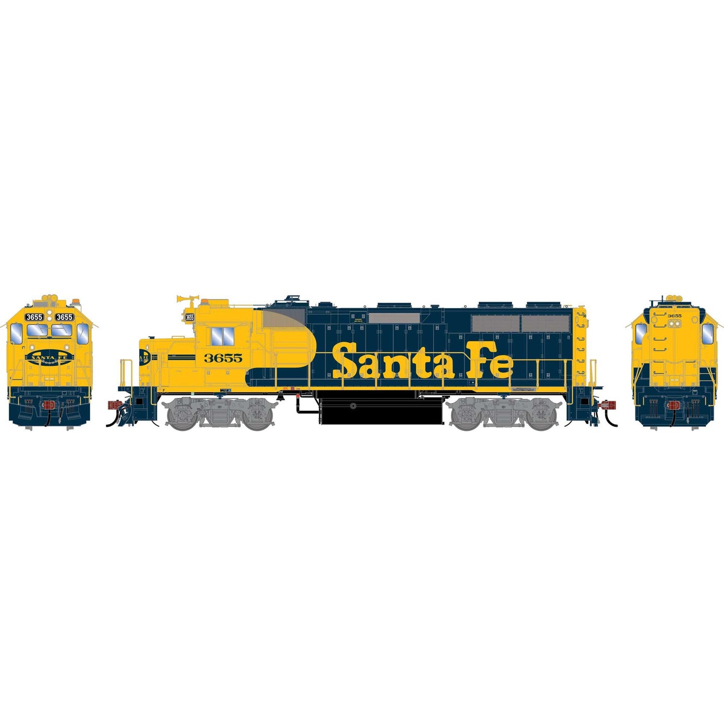 HO GEN GP39-2 Phase I Locomotive with DCC & Sound, ATSF #3655 (ATHG-1981)