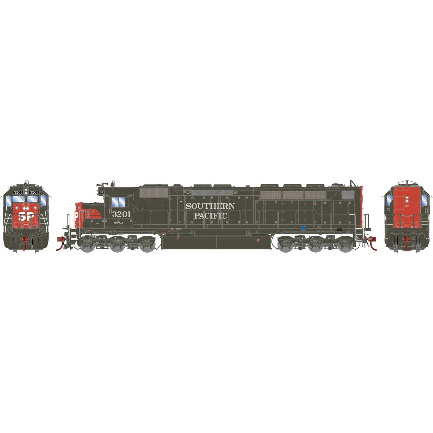 HO GEN SDP45 Locomotive SP #3201 Plastic Model (ATHG-1995)