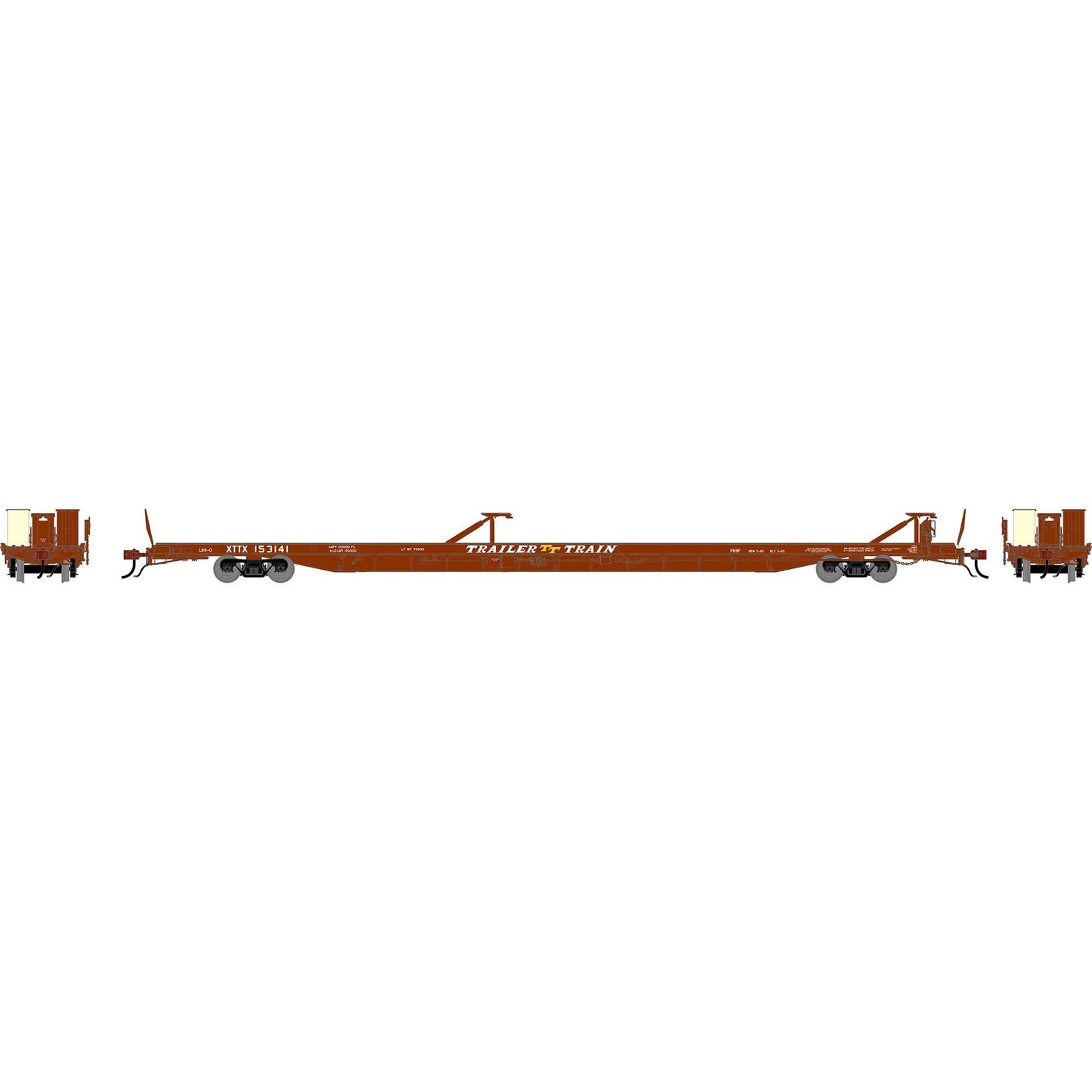 HO GEN F89-F Flat Car XTTX Brown (ATHG-2229)