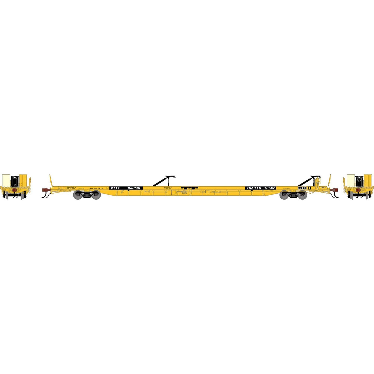 HO GEN F89-F Flat Car XTTX Yellow Model (ATHG-2233)
