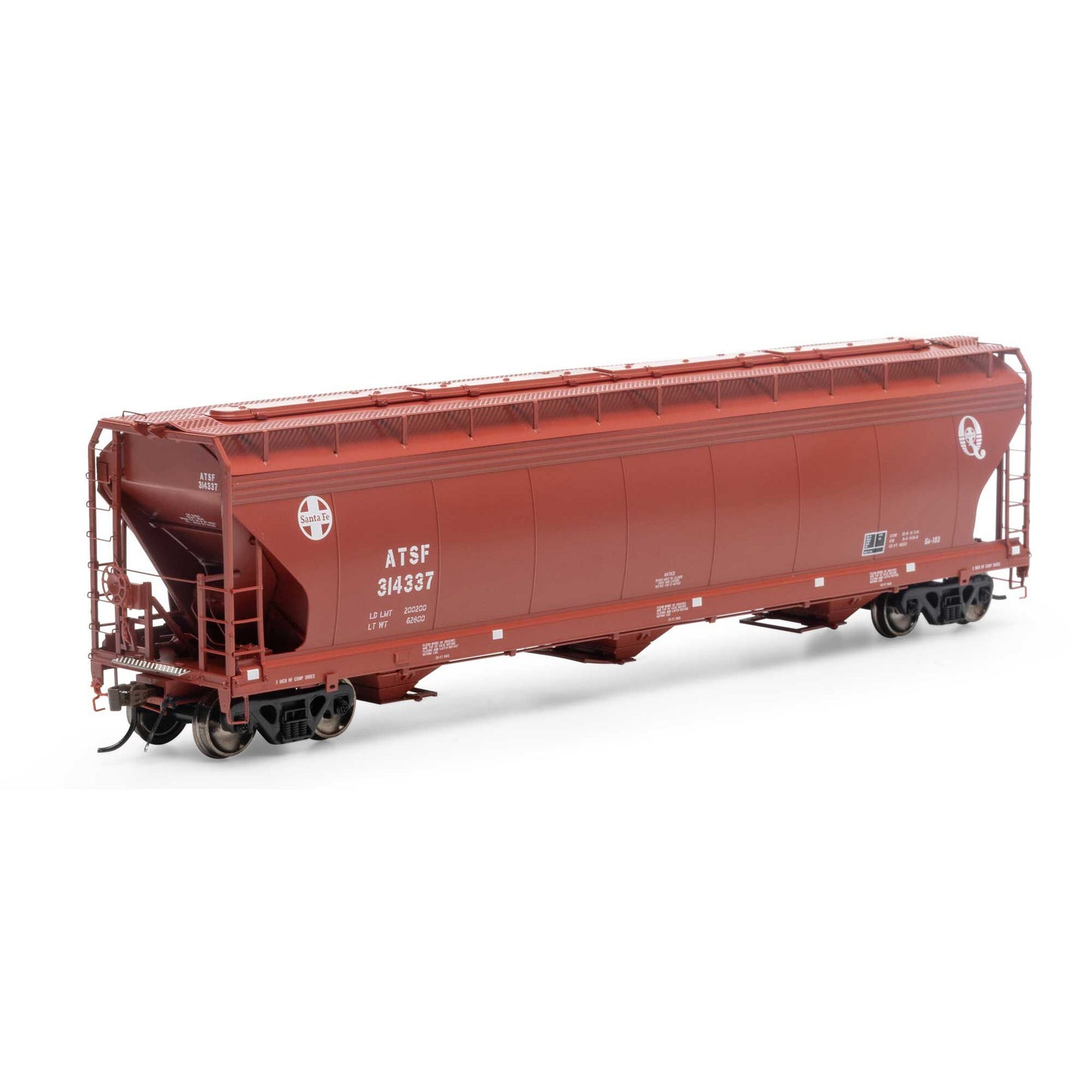 HO ACF 4600 3-Bay Center Flow Hopper ATSF #314337 (ATHG15432)