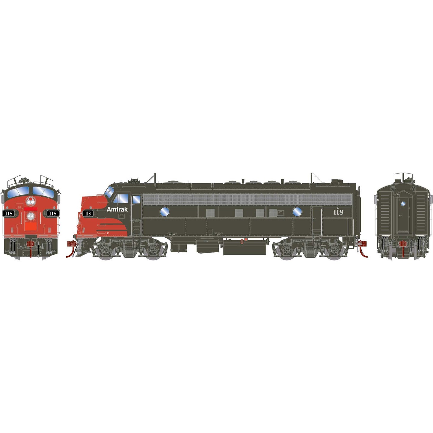 HO FP7A Locomotive with DCC and Sound, AMTK #118 (ATHG19692)