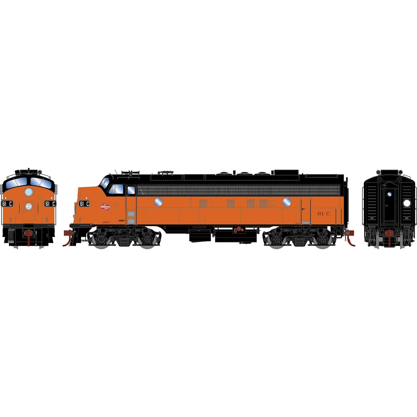 HO FP7A Locomotive with DCC and Sound, MILW #61C (ATHG19703)