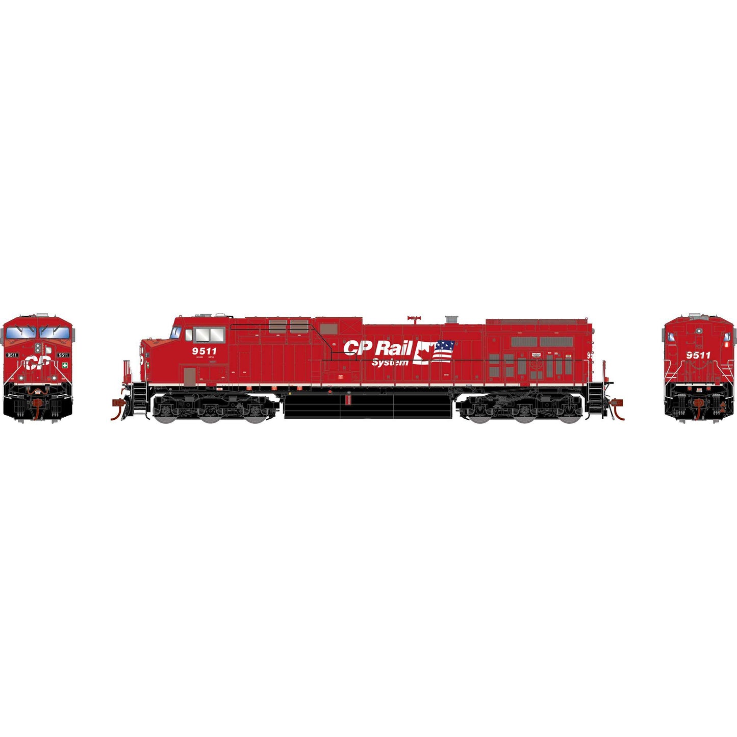 HO AC4400CW Locomotive CPR #9511 Dual Flags (ATHG31683)