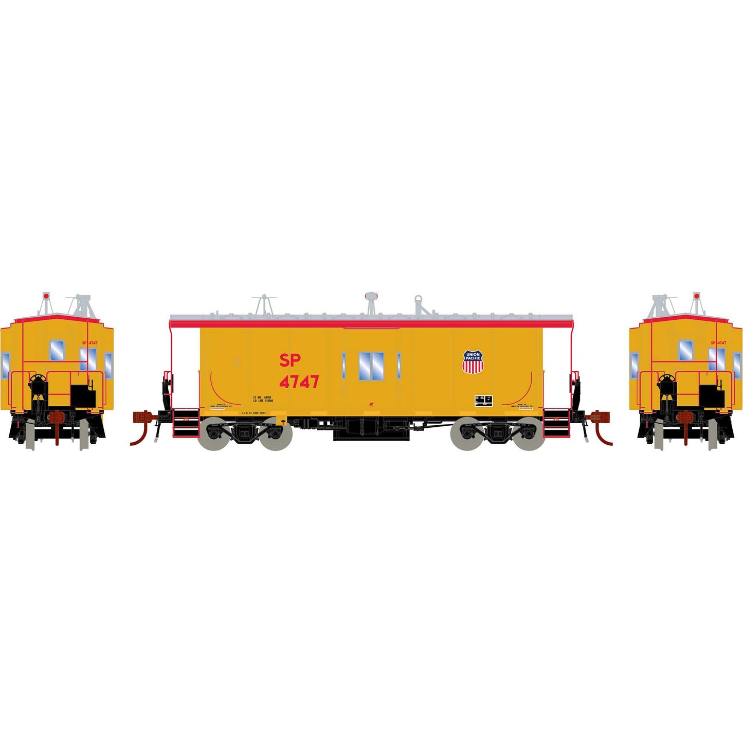 HO Bay Window Caboose with Lights, UP/SP #4747 (ATHG78601)