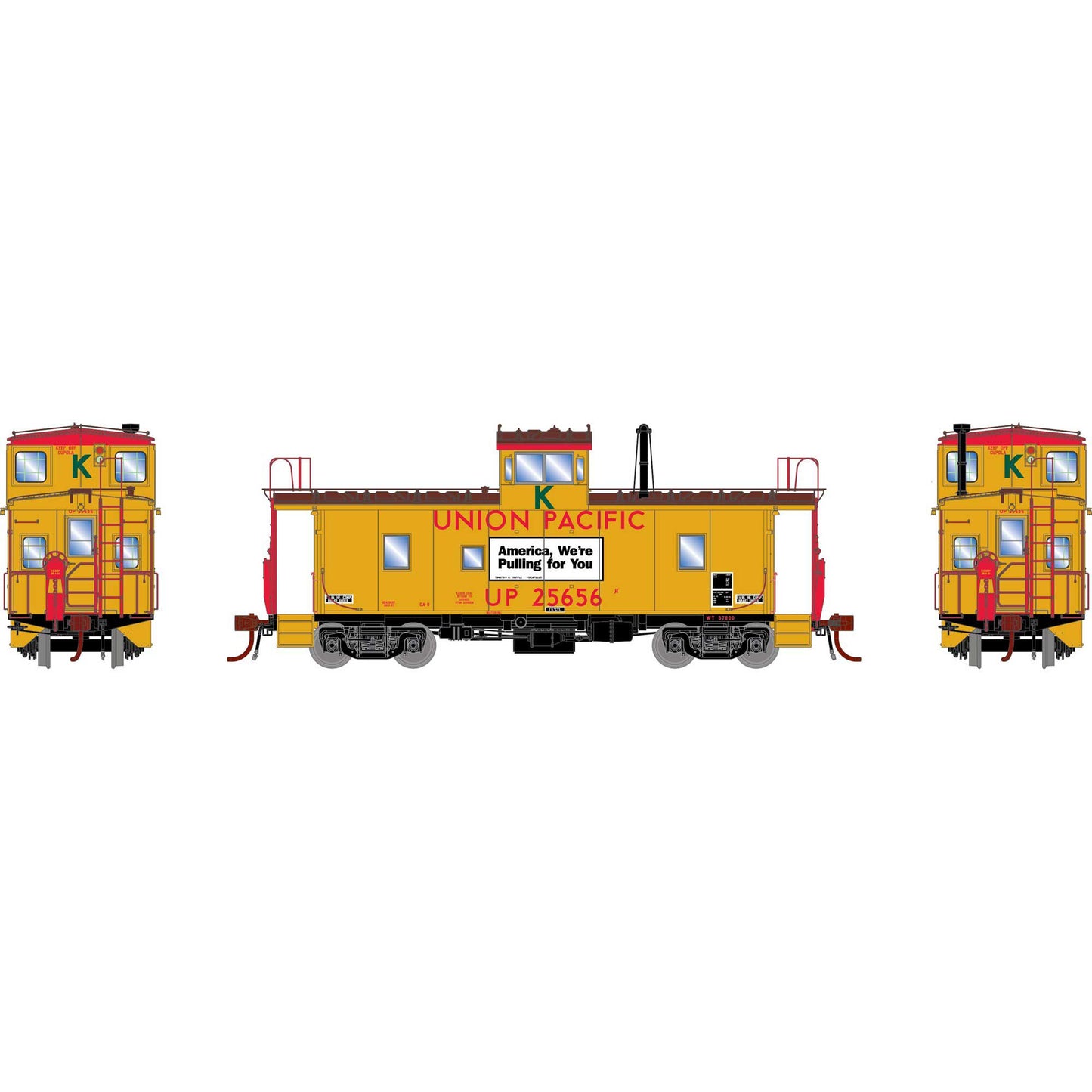 HO ICC Caboose CA-9 with Lights, UP #25656 (ATHG79132)