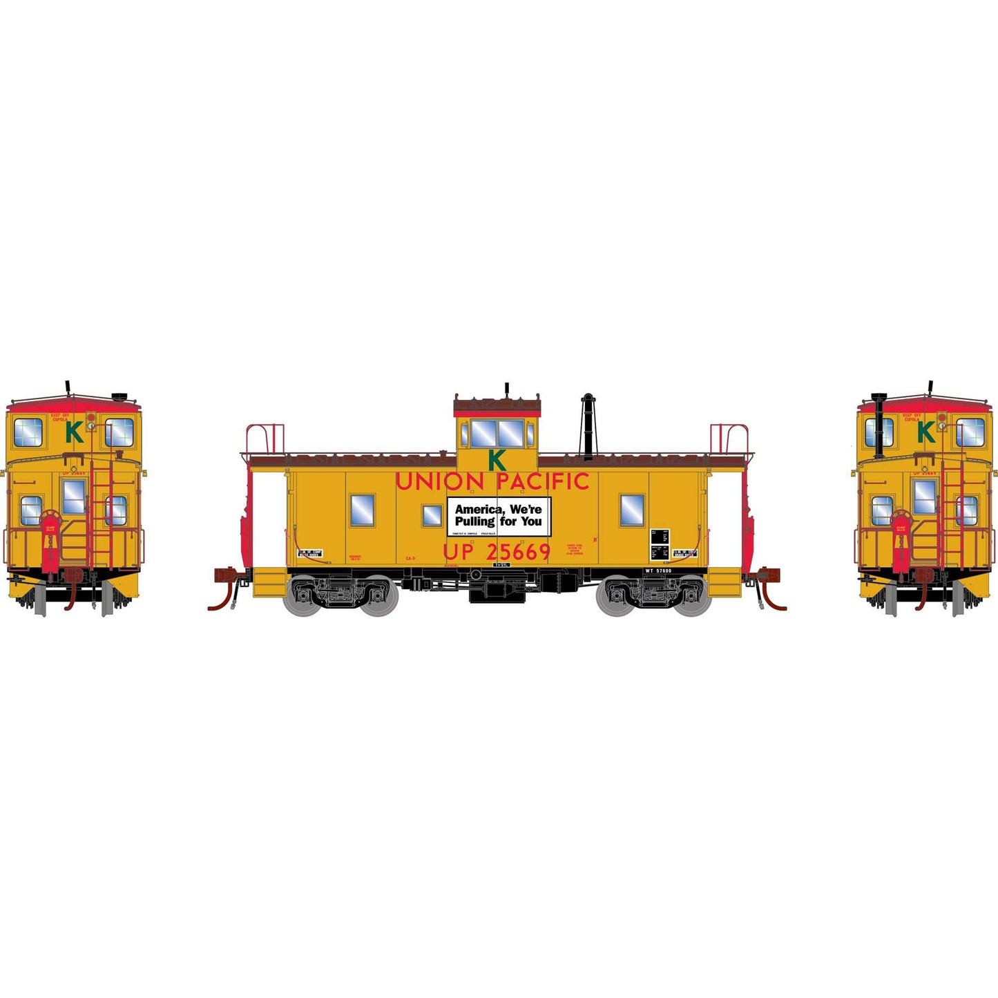 HO ICC Caboose CA-9 with Lights, UP #25669 (ATHG79133)