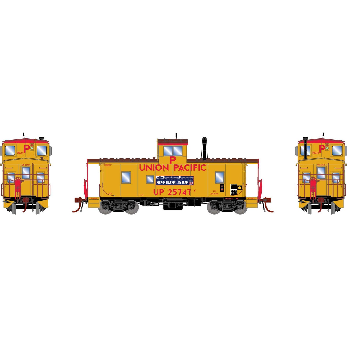 HO ICC Caboose CA-10 with Lights, UP #25747 (ATHG79139)