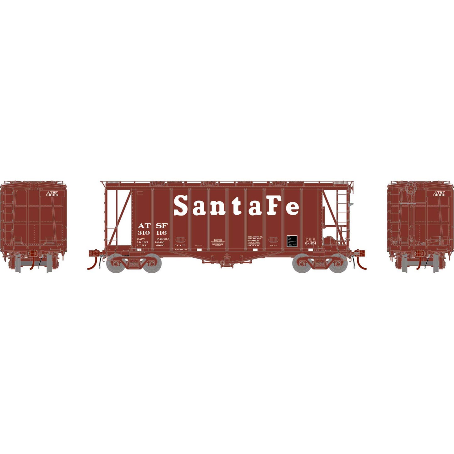 HO GATC 2600 Airslide Hopper ATSF #310116 (ATHG87491)