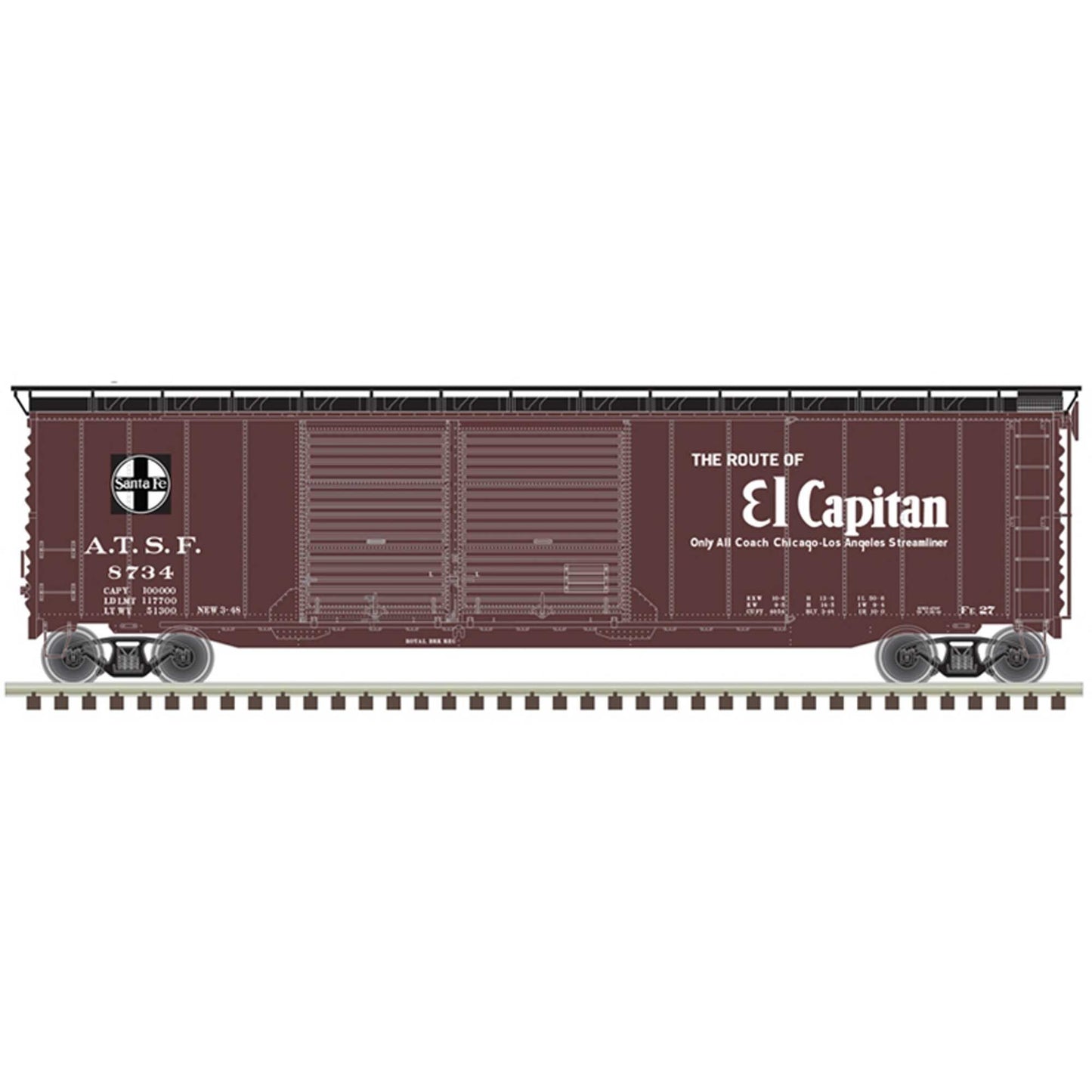 HO 50' Postwar Box Car Santa Fe El Capitan (ATL20006591)