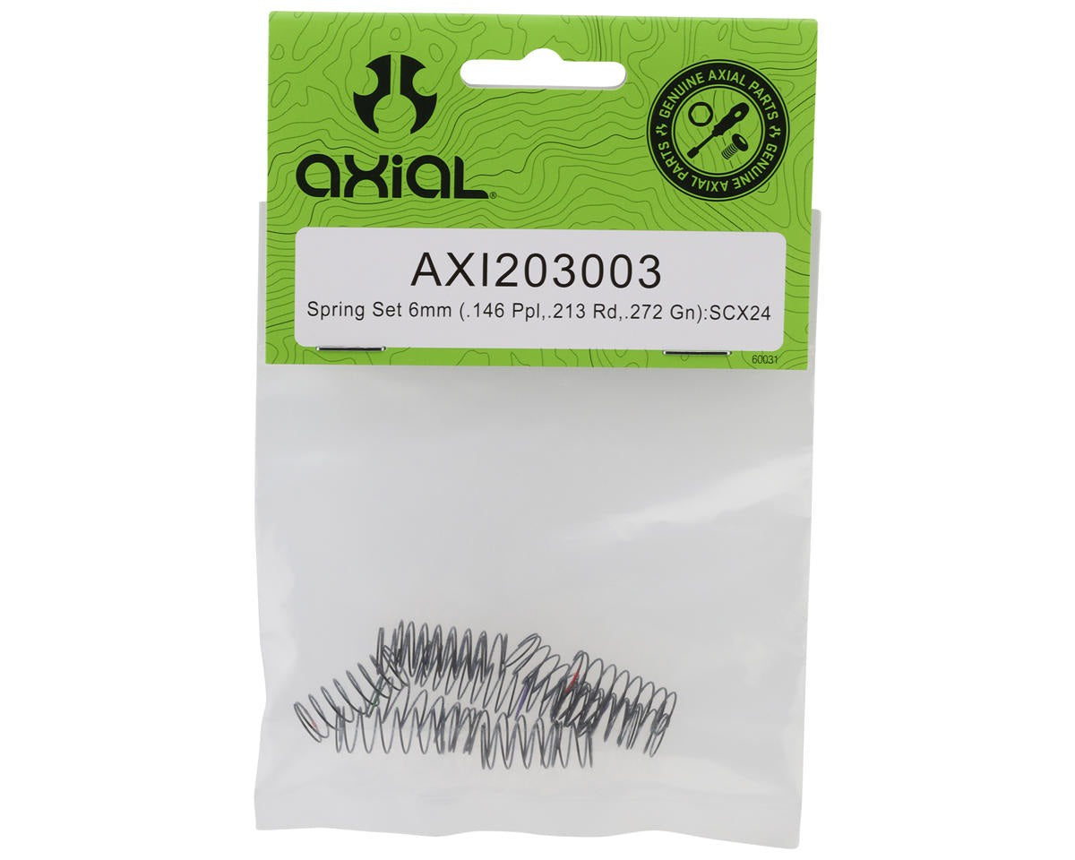 Axial SCX24 6mm Spring Set (Purple Red Green) (AXI203003)