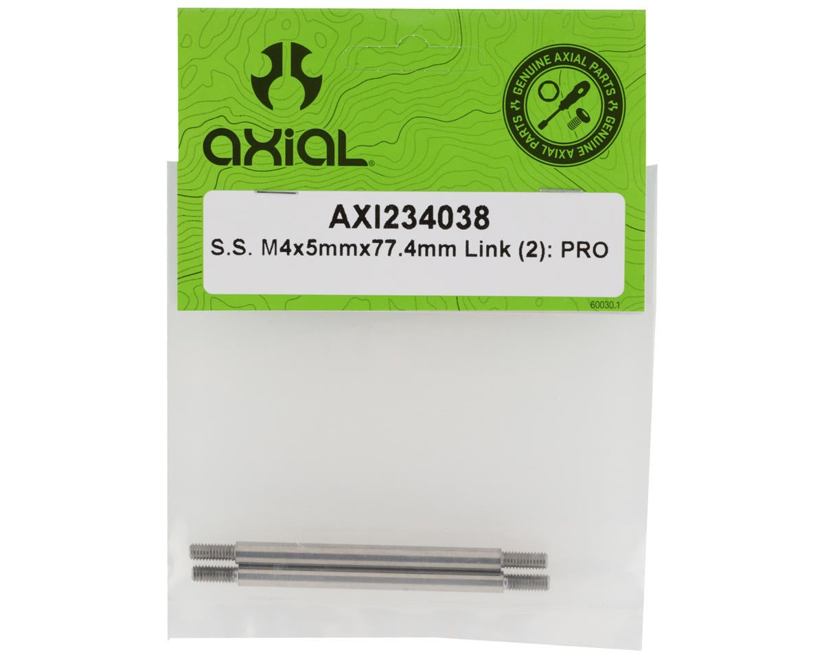 Stainless Steel M4 x 5mm x 77.4mm Link for 1/10 SCX10 PRO (2 Pack) (AXI234038)