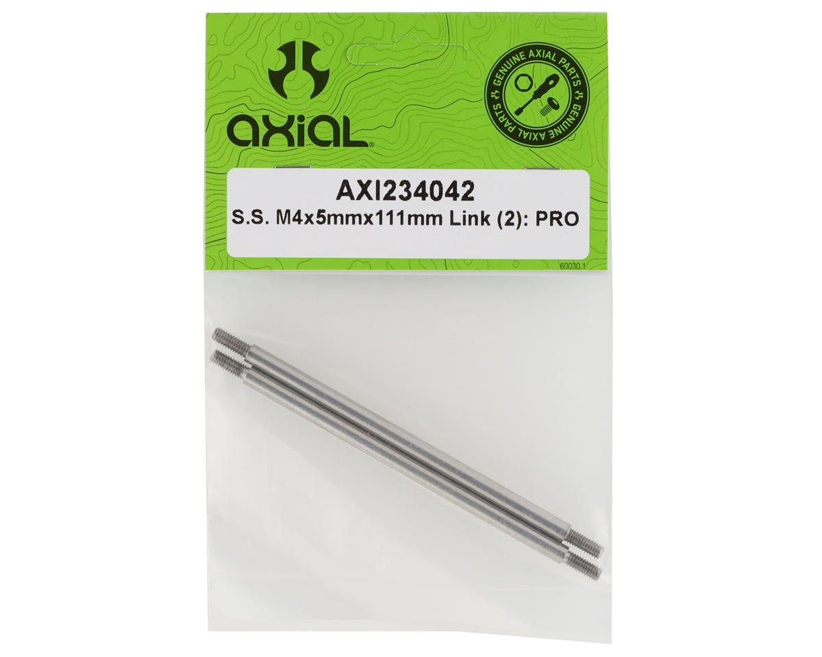 Stainless Steel M4 x 5mm x 111mm Link for 1/10 SCX10 PRO (2 Pack) (AXI234042)