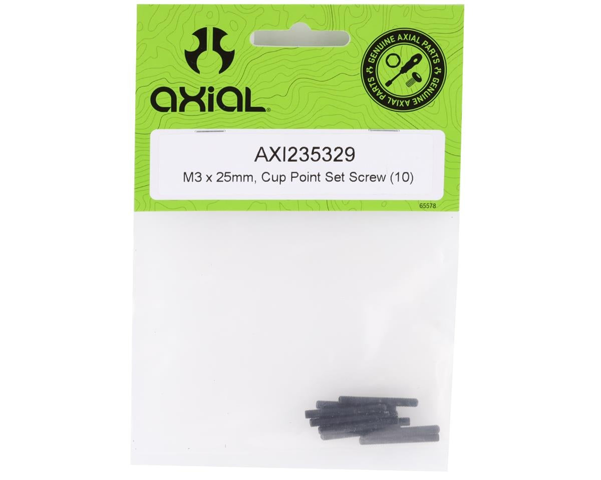 M3 x 25mm Cup Point Set Screw Set of 10 (AXI235329)