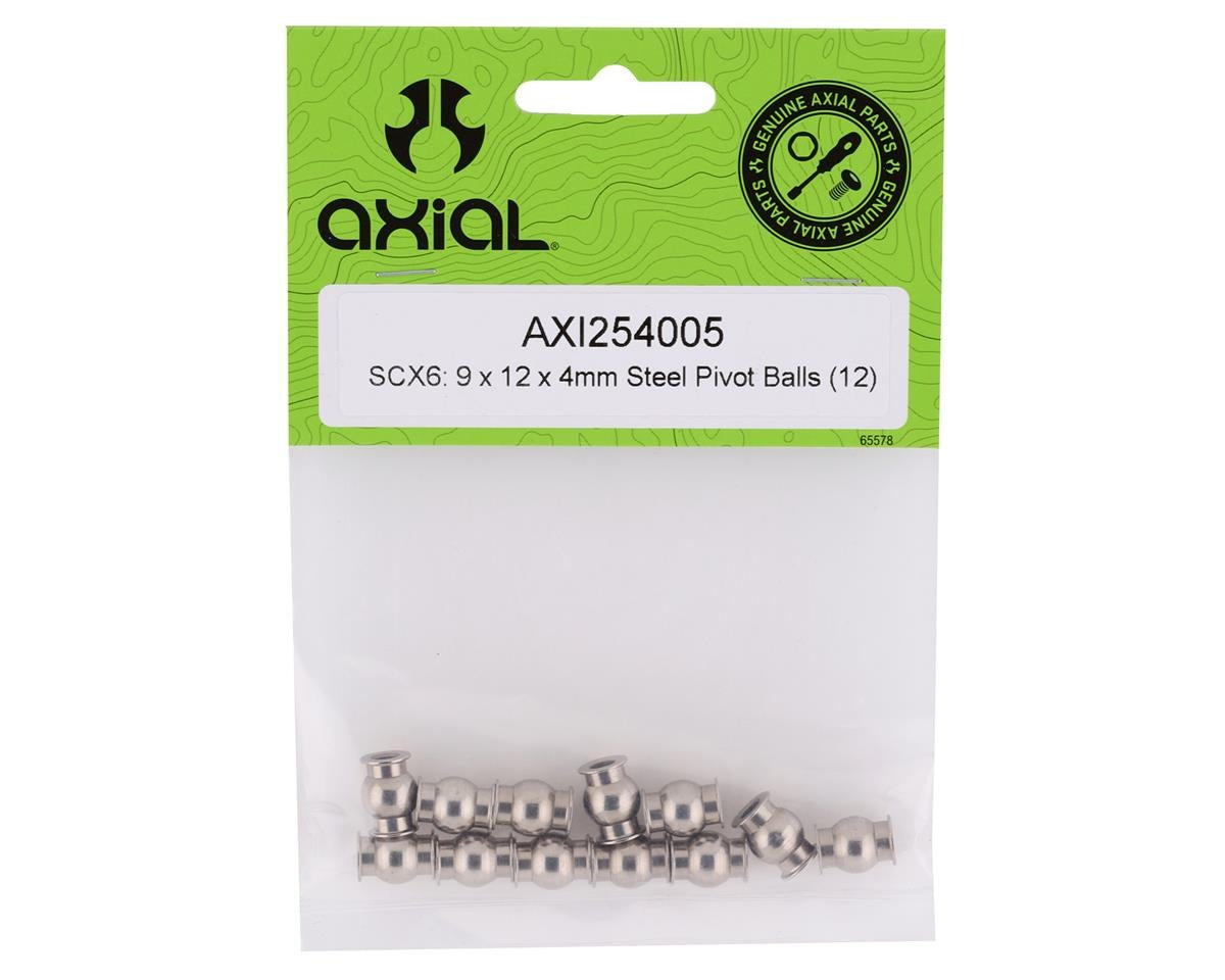 SCX6 9 x 12 x 4mm Steel Pivot Balls (Set of 12) (AXI254005)