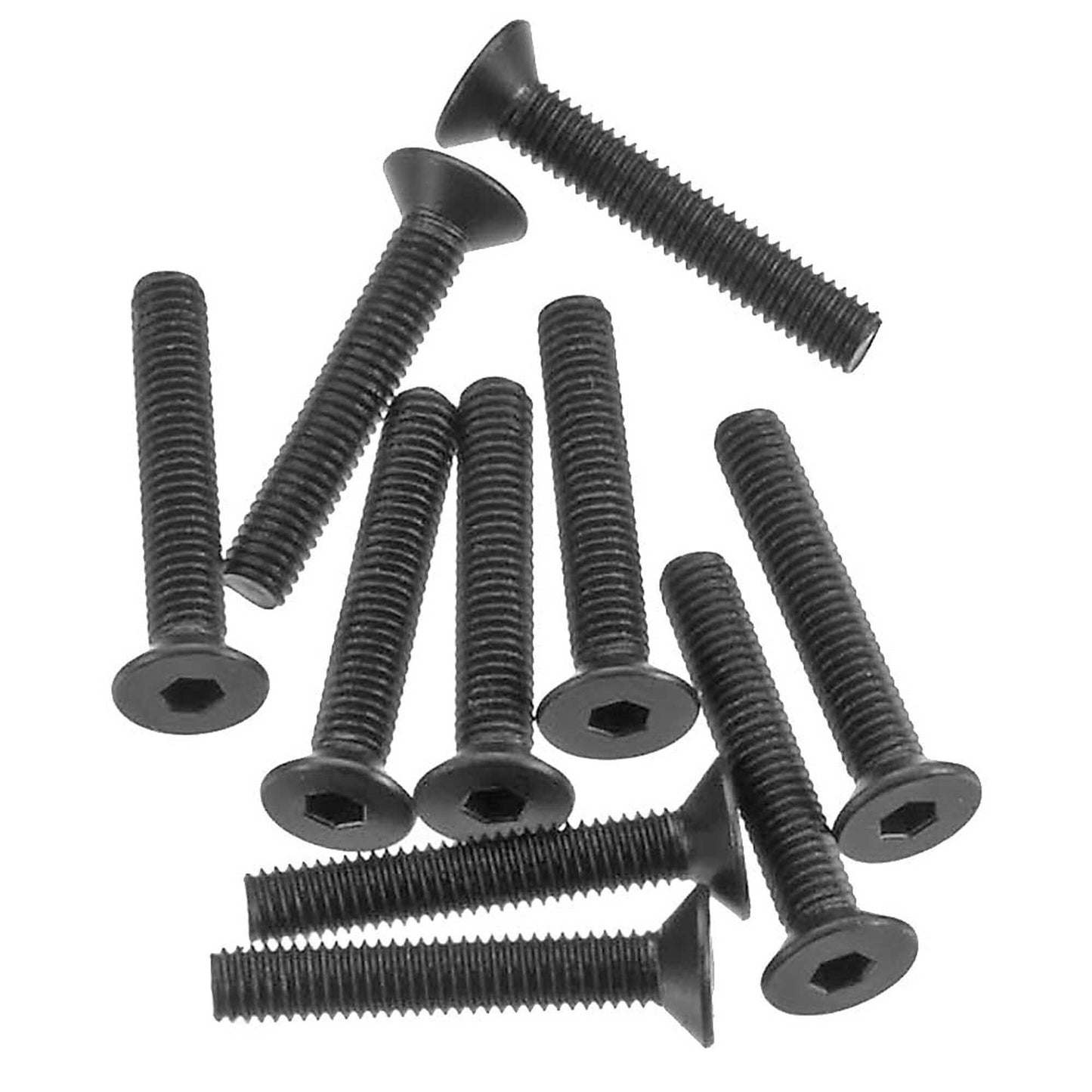 M3x18mm Hex Socket Flat Head Screws in Black, Pack of 10 (AXIC0148)