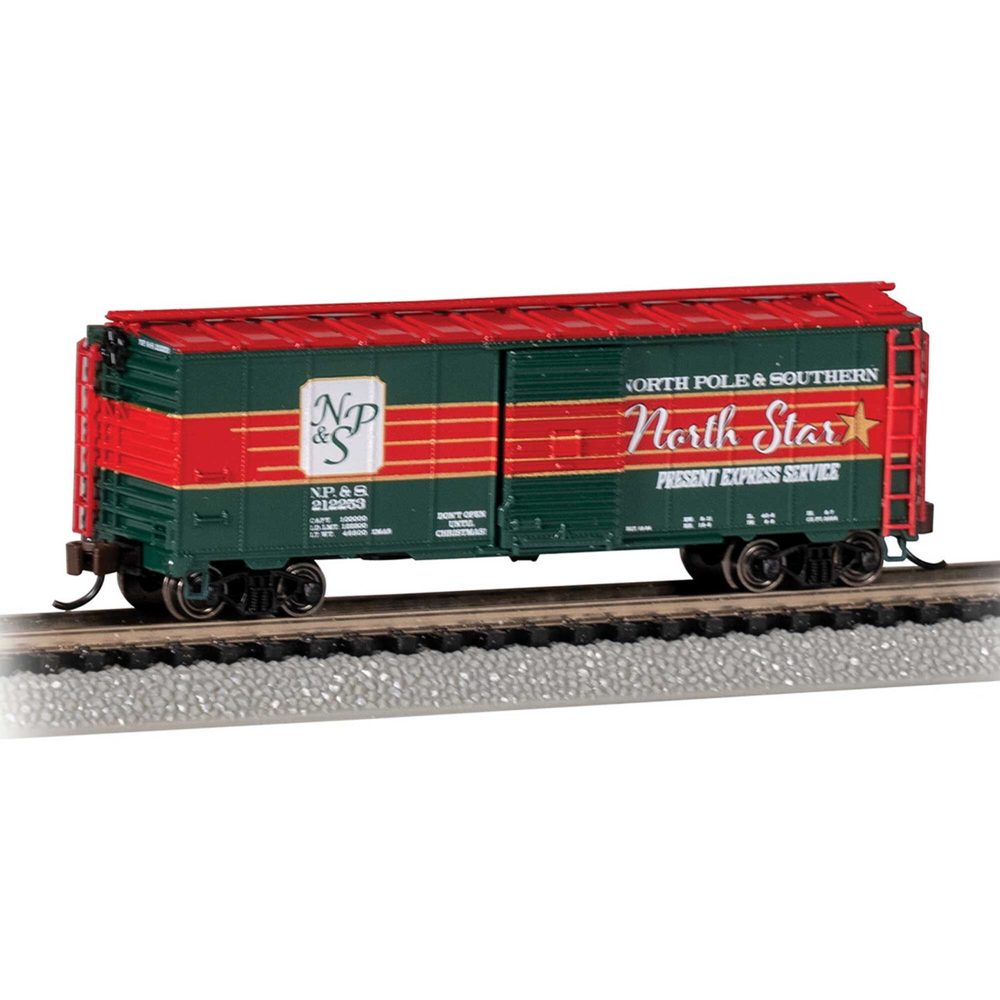 N 40' Steel Box Car Christmas NP&S North Star Present Express (BAC17071)
