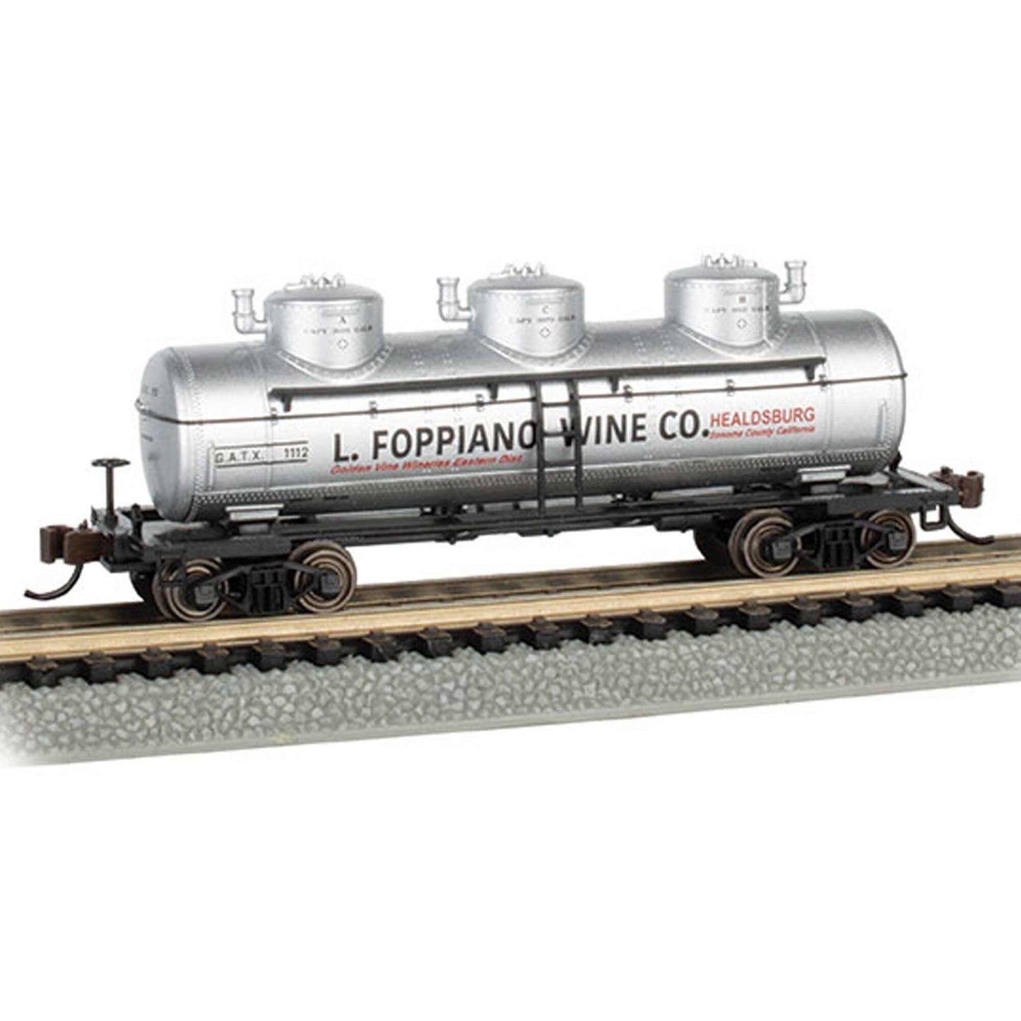 N Scale 3 Dome Tank Car L.Foppiano Wine Co. #1112 (BAC17159)