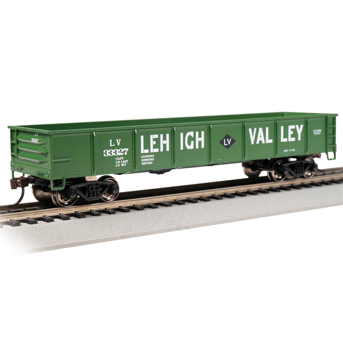 HO 40' Gondola Lehigh Valley Green (BAC17226)