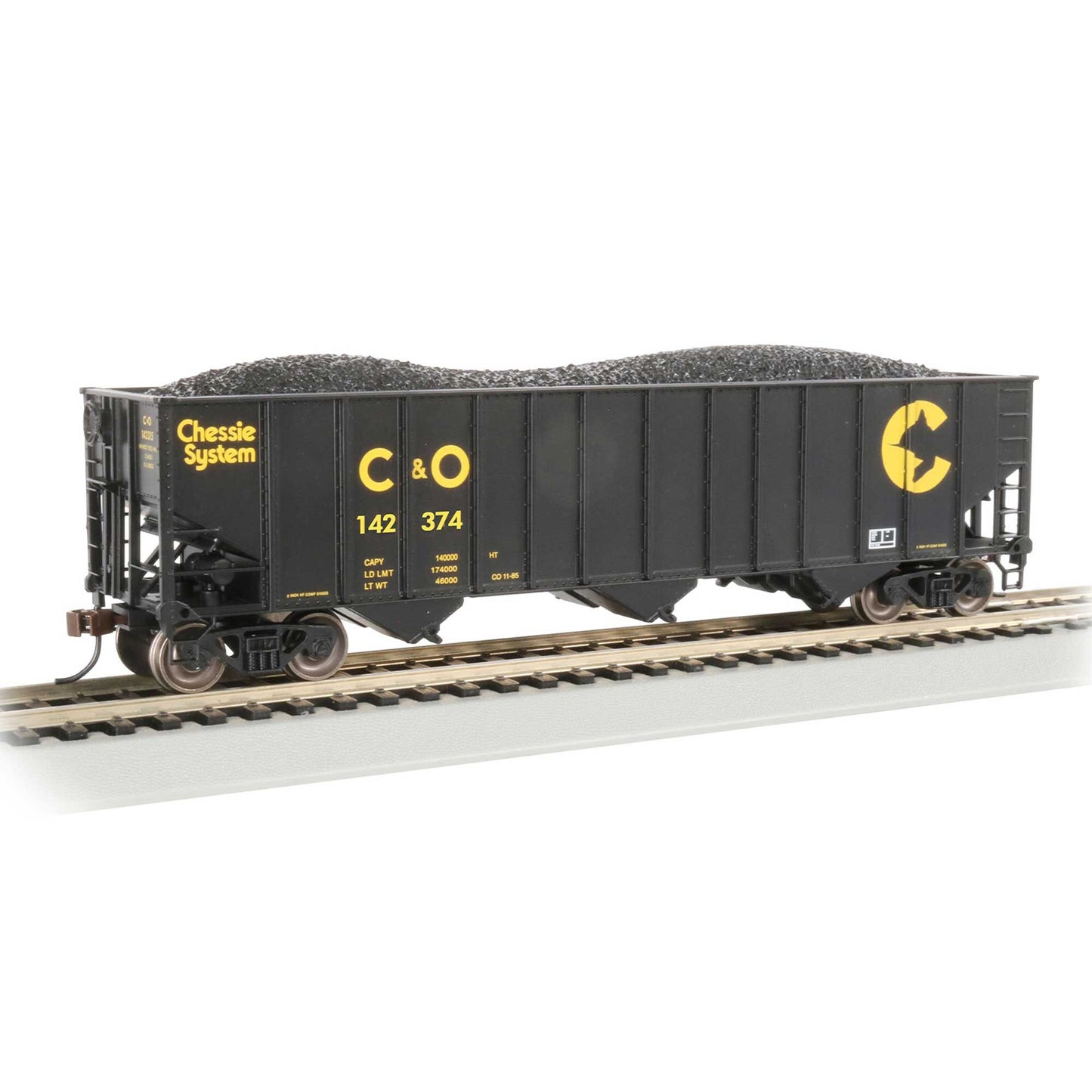 HO 100-Ton Bethlehem Steel Three Bay Hopper - Chessie System #142374 (BAC18729)